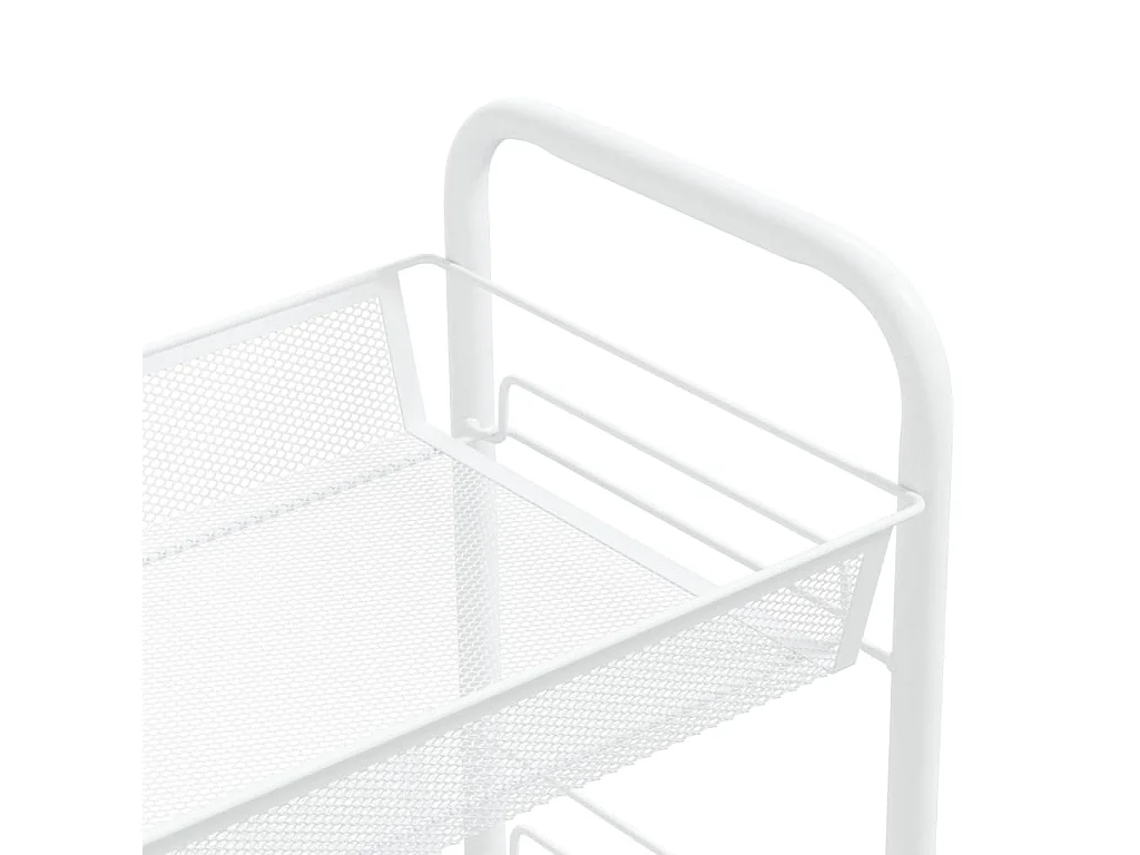 Carrito de cocina 3 niveles hierro blanco 46x26x64 cm