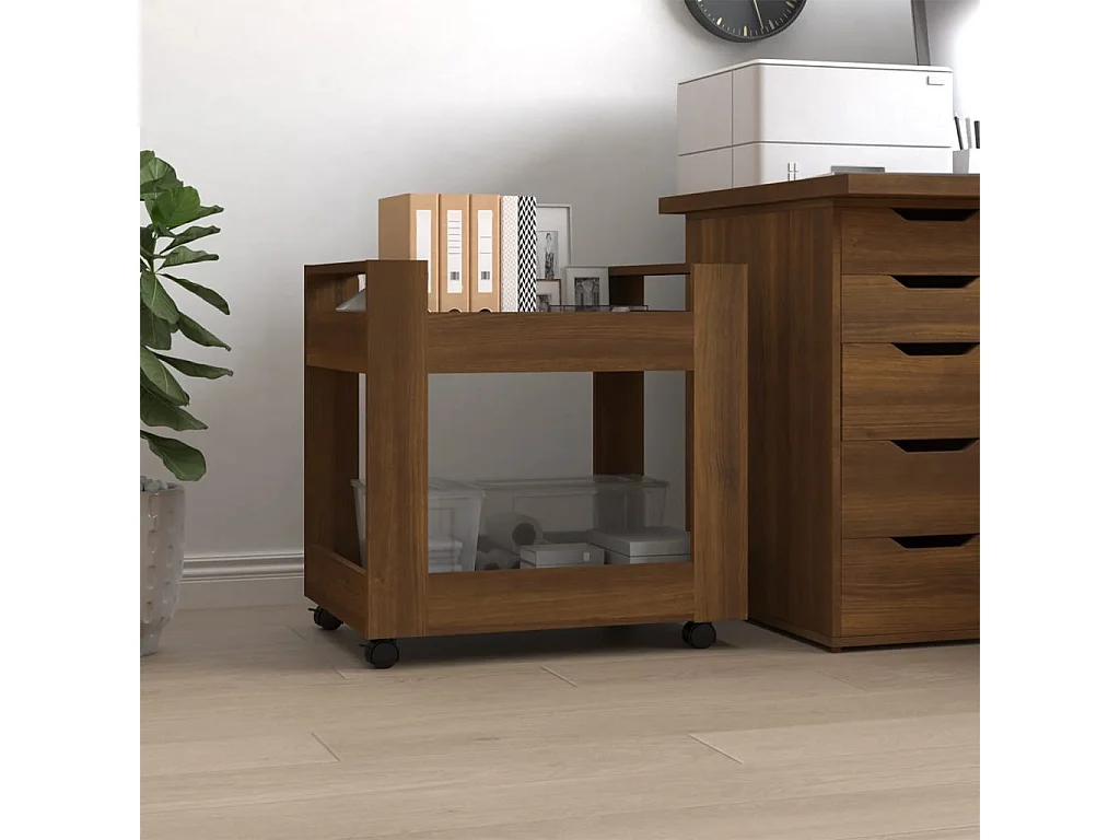 Chariot de bureau Chêne marron 60x45x60 cm Bois d'ingénierie