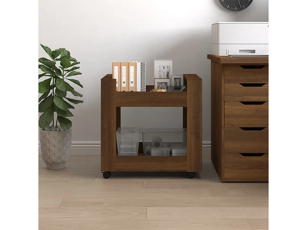 Chariot de bureau Chêne marron 60x45x60 cm Bois d'ingénierie