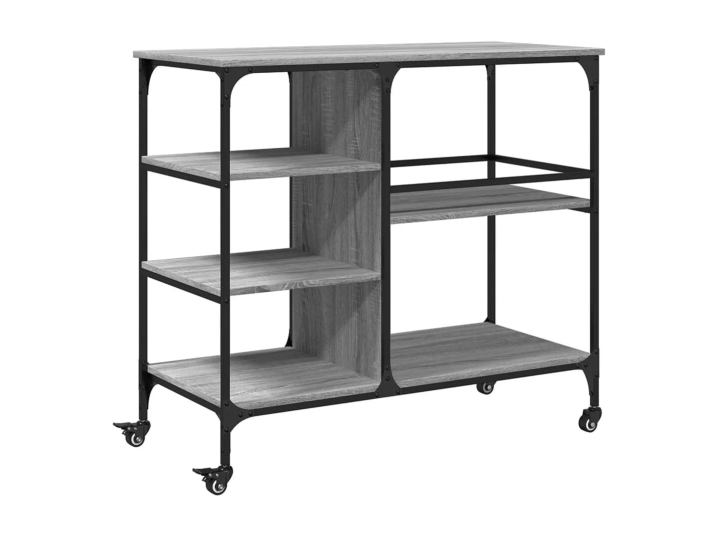 Chariot de cuisine sonoma gris 100x45x89,5 cm bois d'ingénierie
