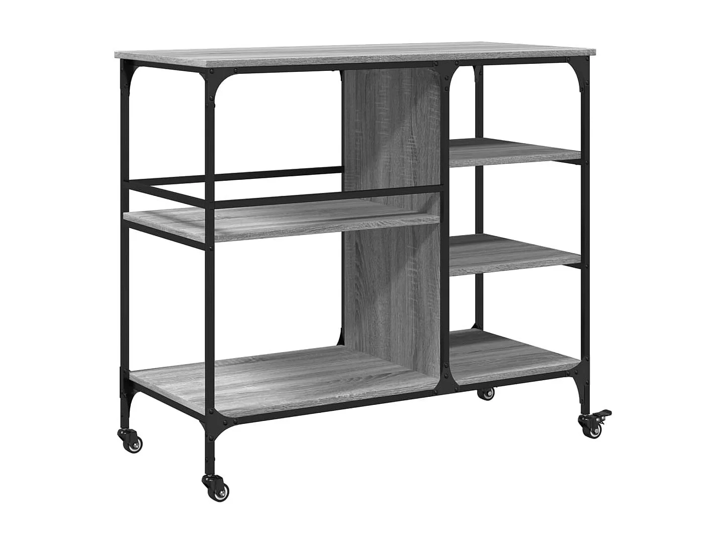 Chariot de cuisine sonoma gris 100x45x89,5 cm bois d'ingénierie