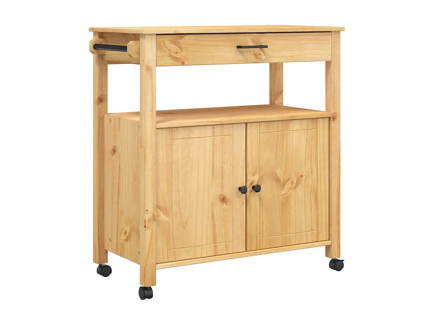Chariot de cuisine MONZA 84x40x88,5 cm bois massif de pin