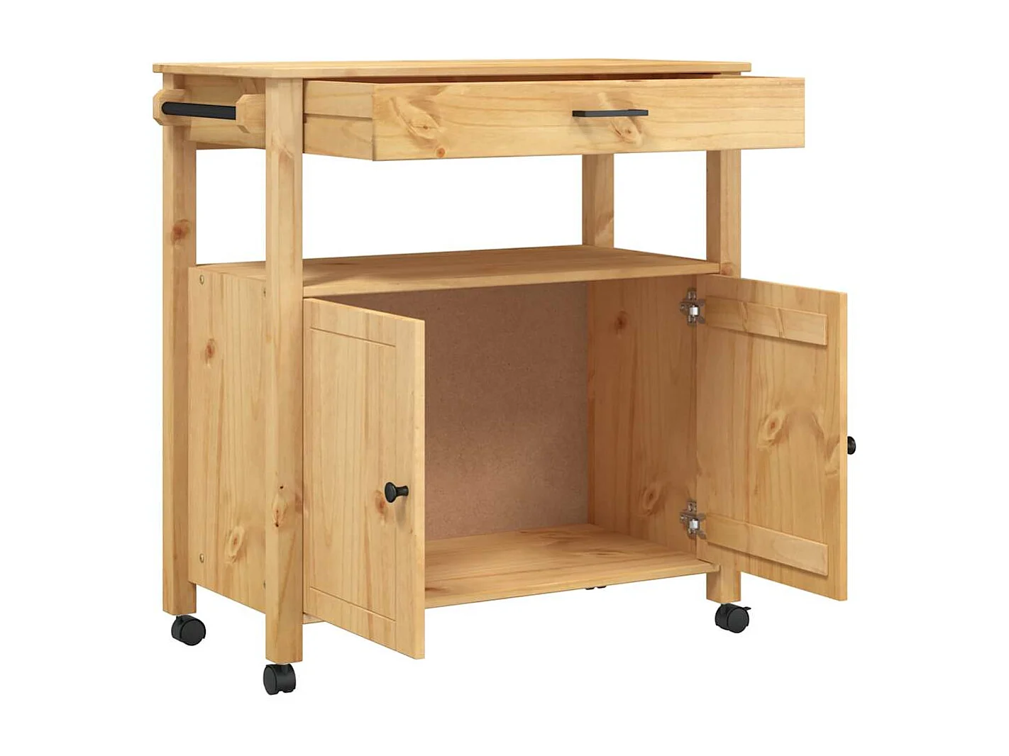 Chariot de cuisine MONZA 84x40x88,5 cm bois massif de pin