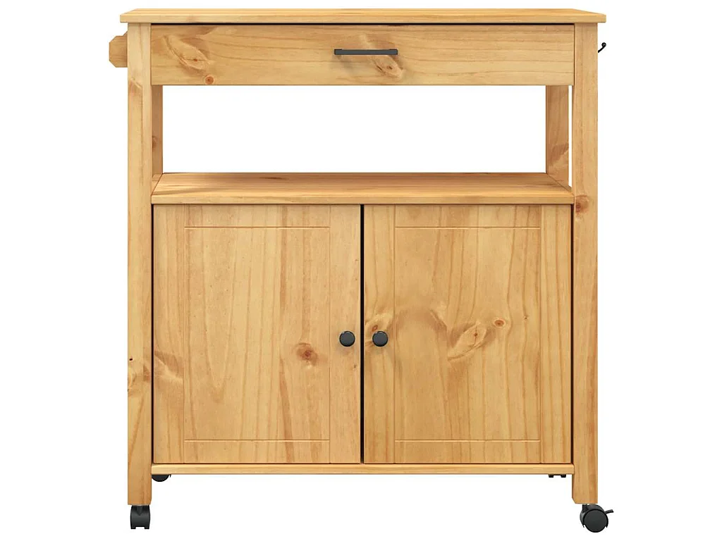 Chariot de cuisine MONZA 84x40x88,5 cm bois massif de pin