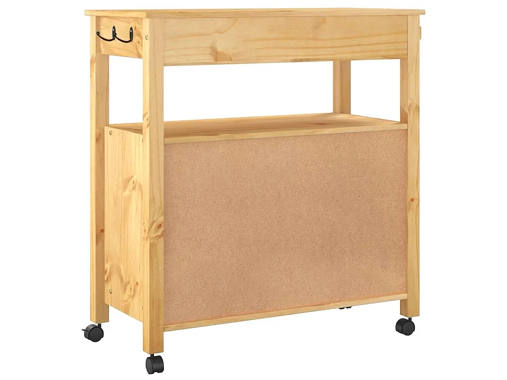 Chariot de cuisine MONZA 84x40x88,5 cm bois massif de pin