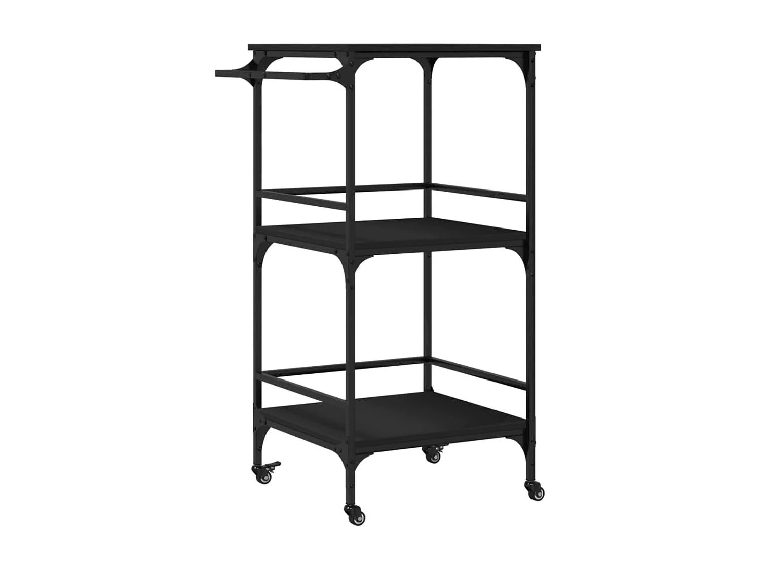 Keukentrolley 60,5x50x105 cm bewerkt hout zwart