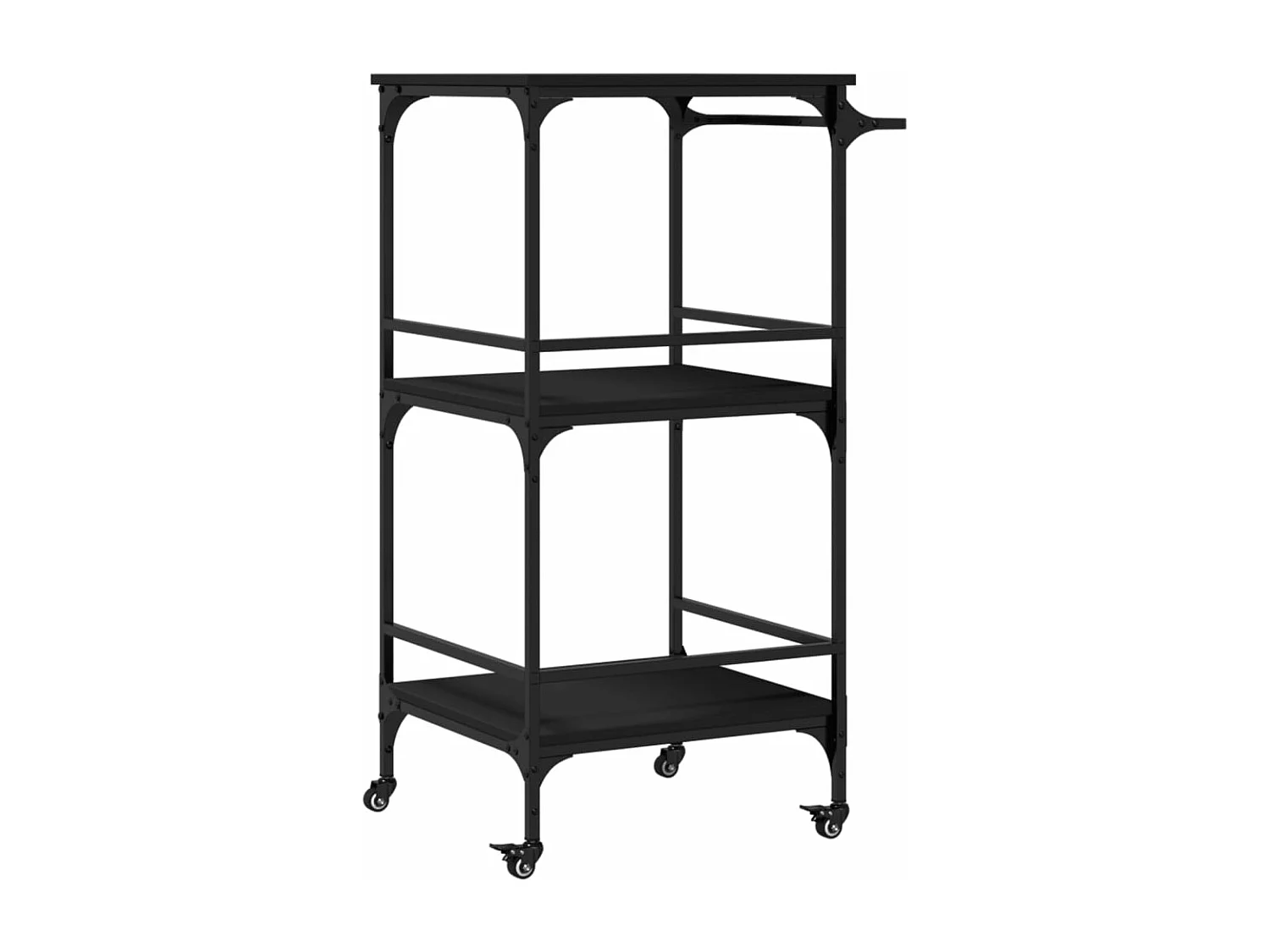 Keukentrolley 60,5x50x105 cm bewerkt hout zwart