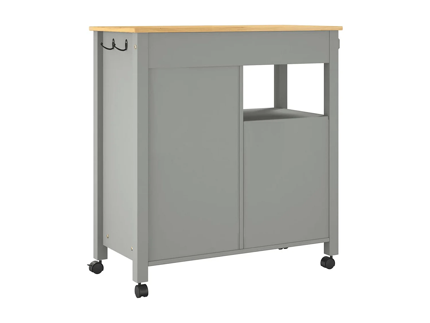 Chariot de cuisine MONZA 84x40x88,5 cm bois massif de pin