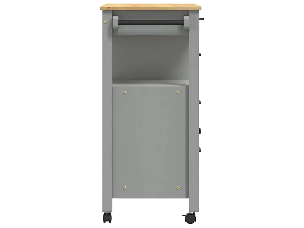 Chariot de cuisine MONZA 84x40x88,5 cm gris bois massif de pin