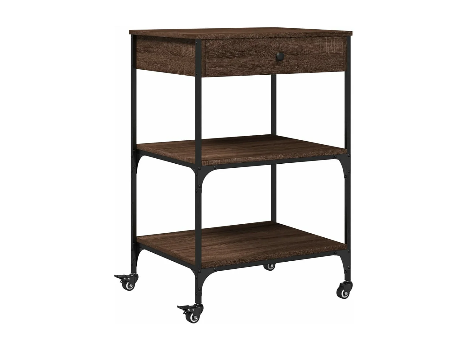 Carrito de cocina madera ingeniería marrón roble 60x48x89,5 cm