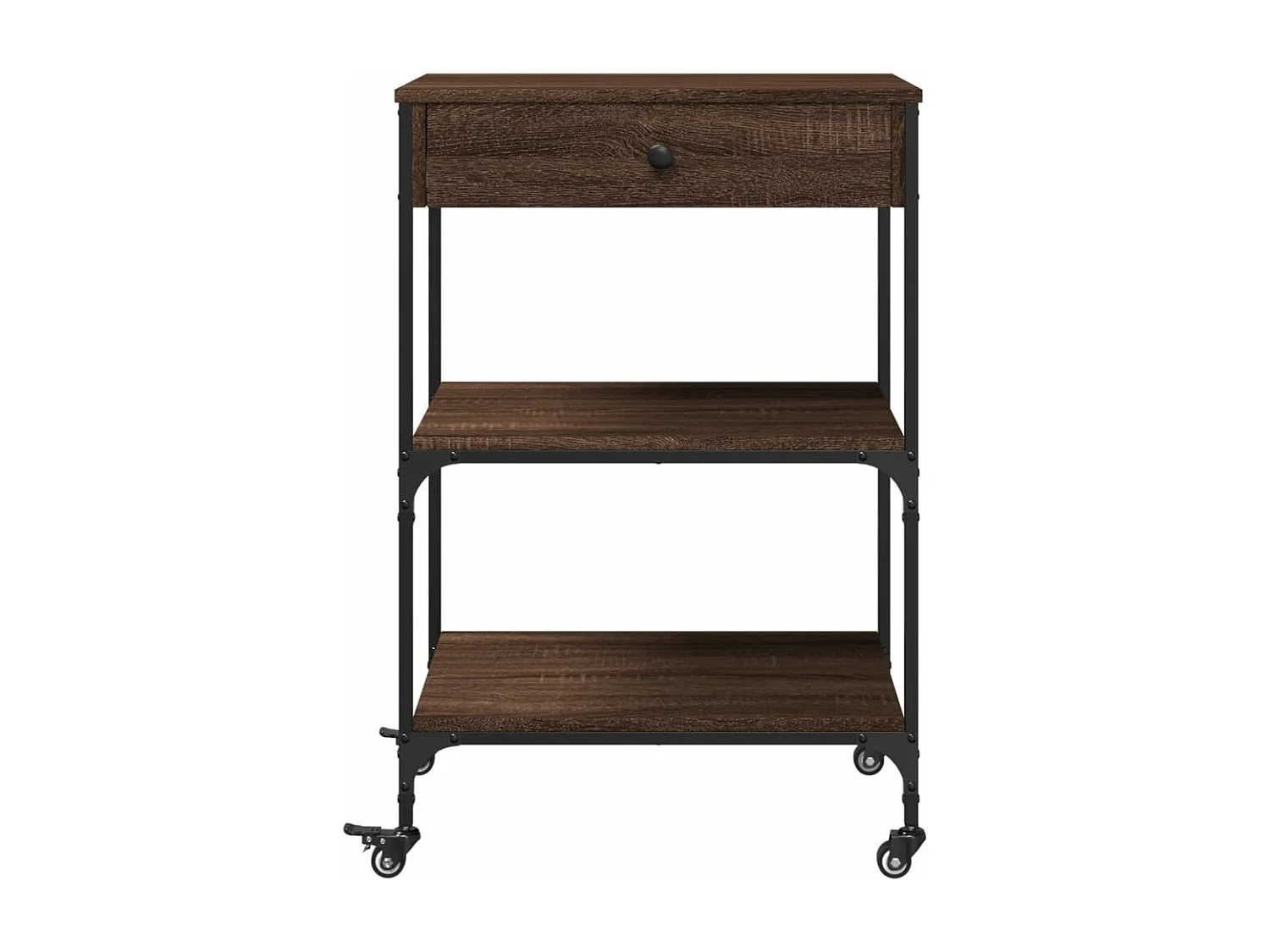 Chariot de cuisine chêne marron 60x48x89,5 cm bois d'ingénierie