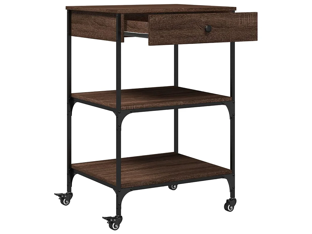 Carrello Cucina Rovere Marrone 60x48x89,5 cm Legno Multistrato