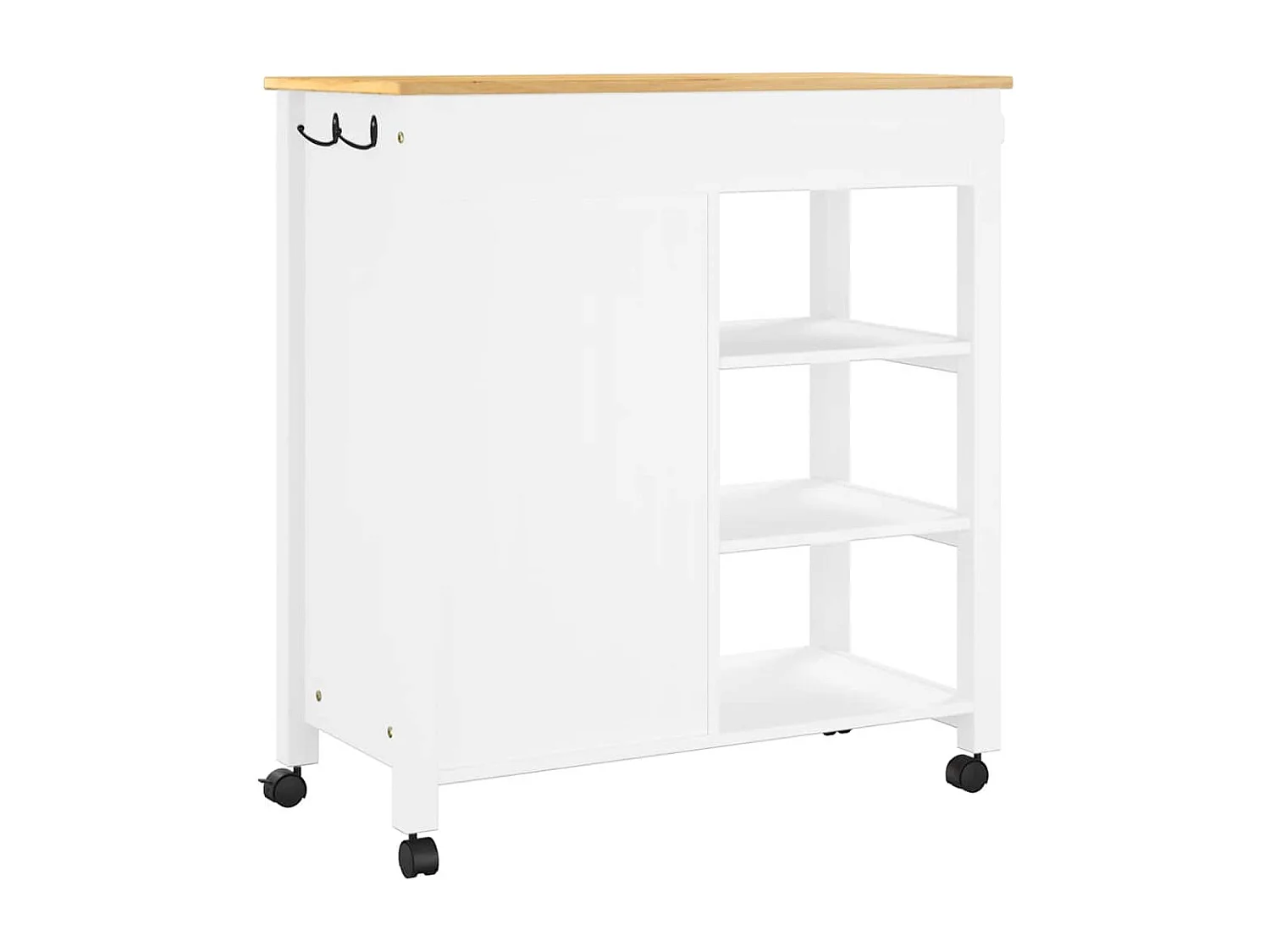 Keukentrolley MONZA 84x40x88,5 cm massief grenenhout