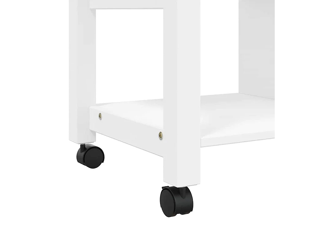 Chariot de cuisine MONZA 84x40x88,5 cm blanc bois massif de pin
