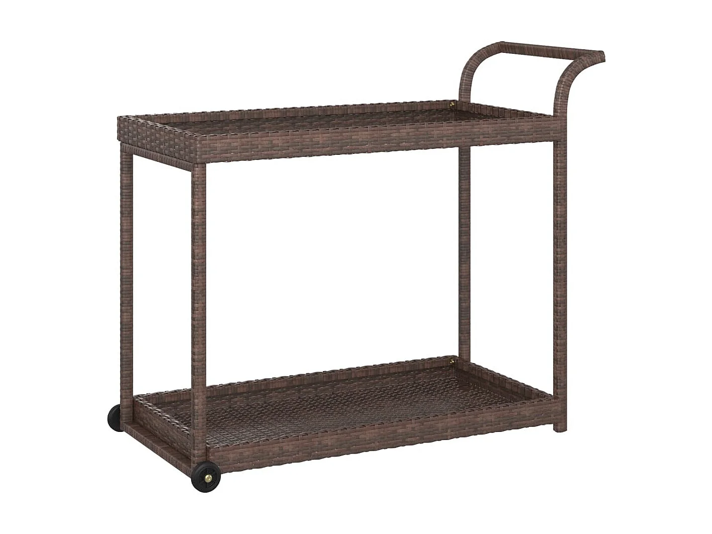 Carrito de bar ratán sintético marrón 100x45x83 cm
