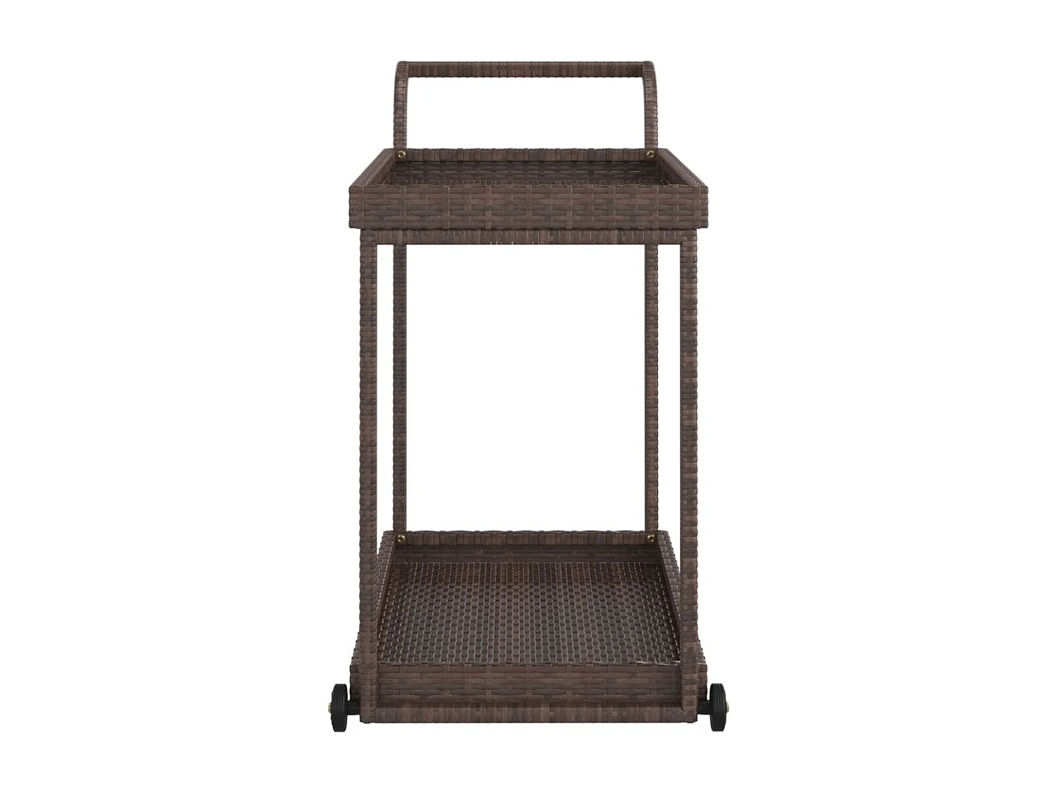 Carrito de bar ratán sintético marrón 100x45x83 cm