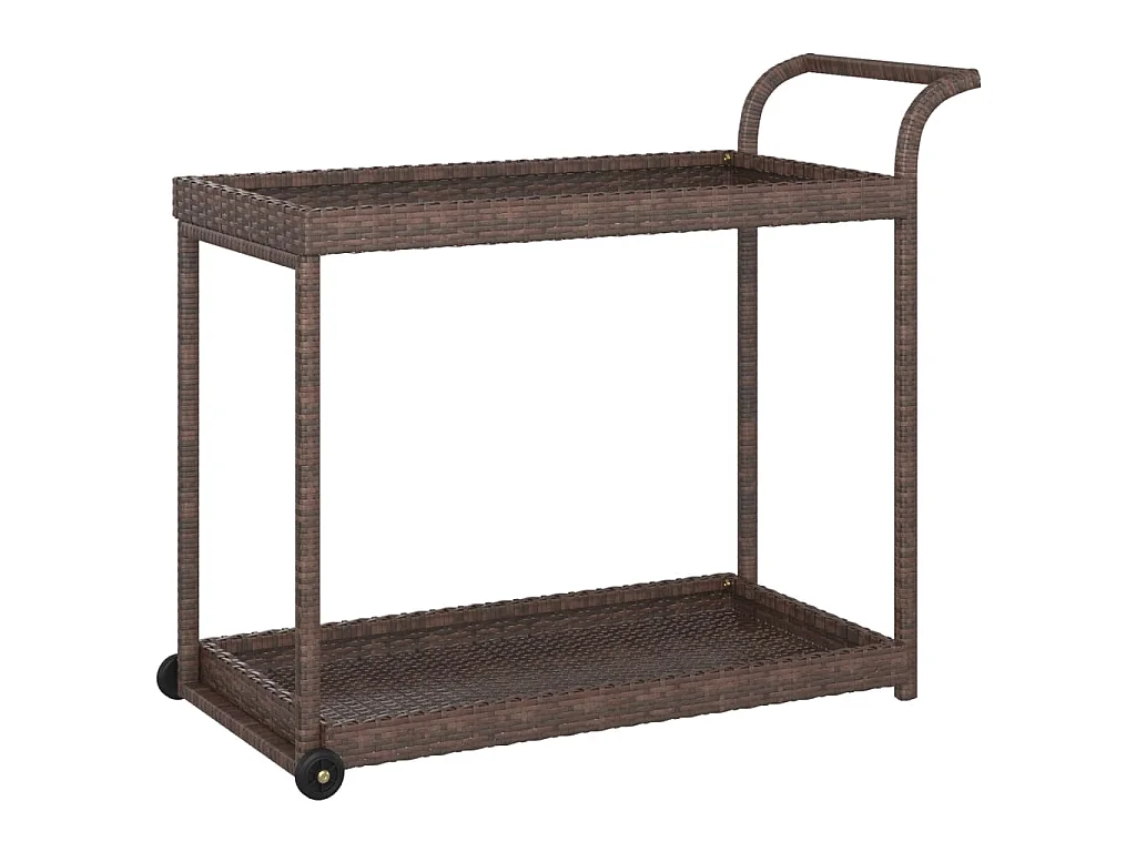Chariot de bar Marron 100x45x83 cm Résine tressée