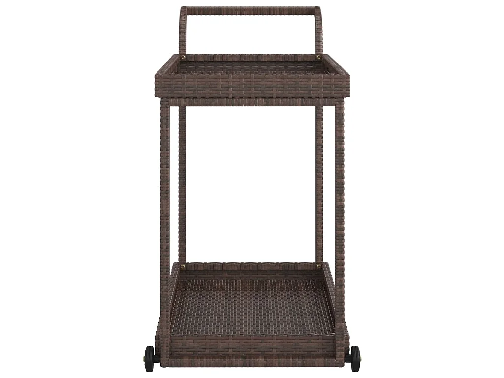 Chariot de bar Marron 100x45x83 cm Résine tressée