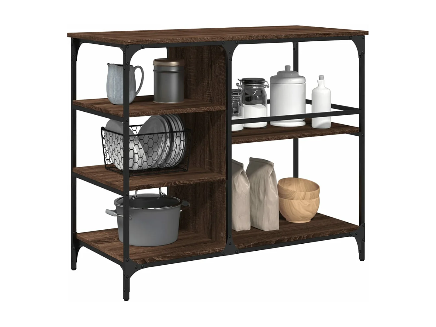 Küchenwagen Braun Eichen-Optik 100x45x89,5 cm Holzwerkstoff