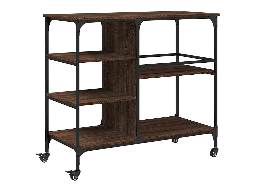 Keukentrolley 100x45x89,5 cm bewerkt hout bruin eikenkleurig