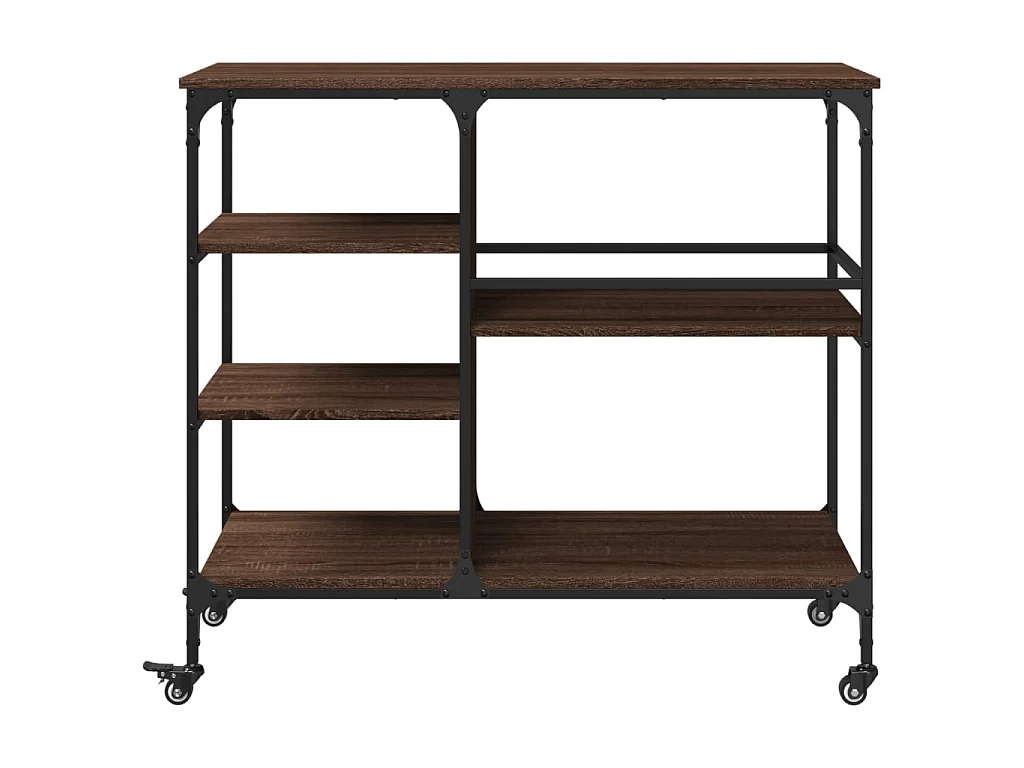 Keukentrolley 100x45x89,5 cm bewerkt hout bruin eikenkleurig