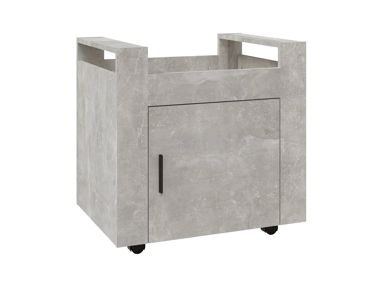 Carrito de escritorio contrachapada gris hormigón 60x45x60 cm