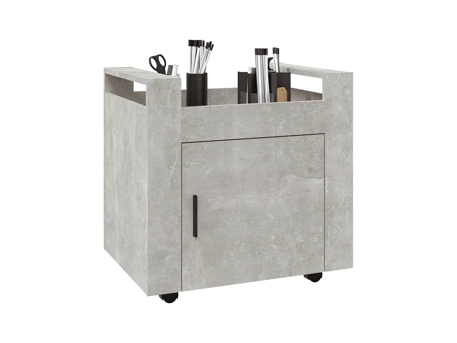 Carrito de escritorio contrachapada gris hormigón 60x45x60 cm