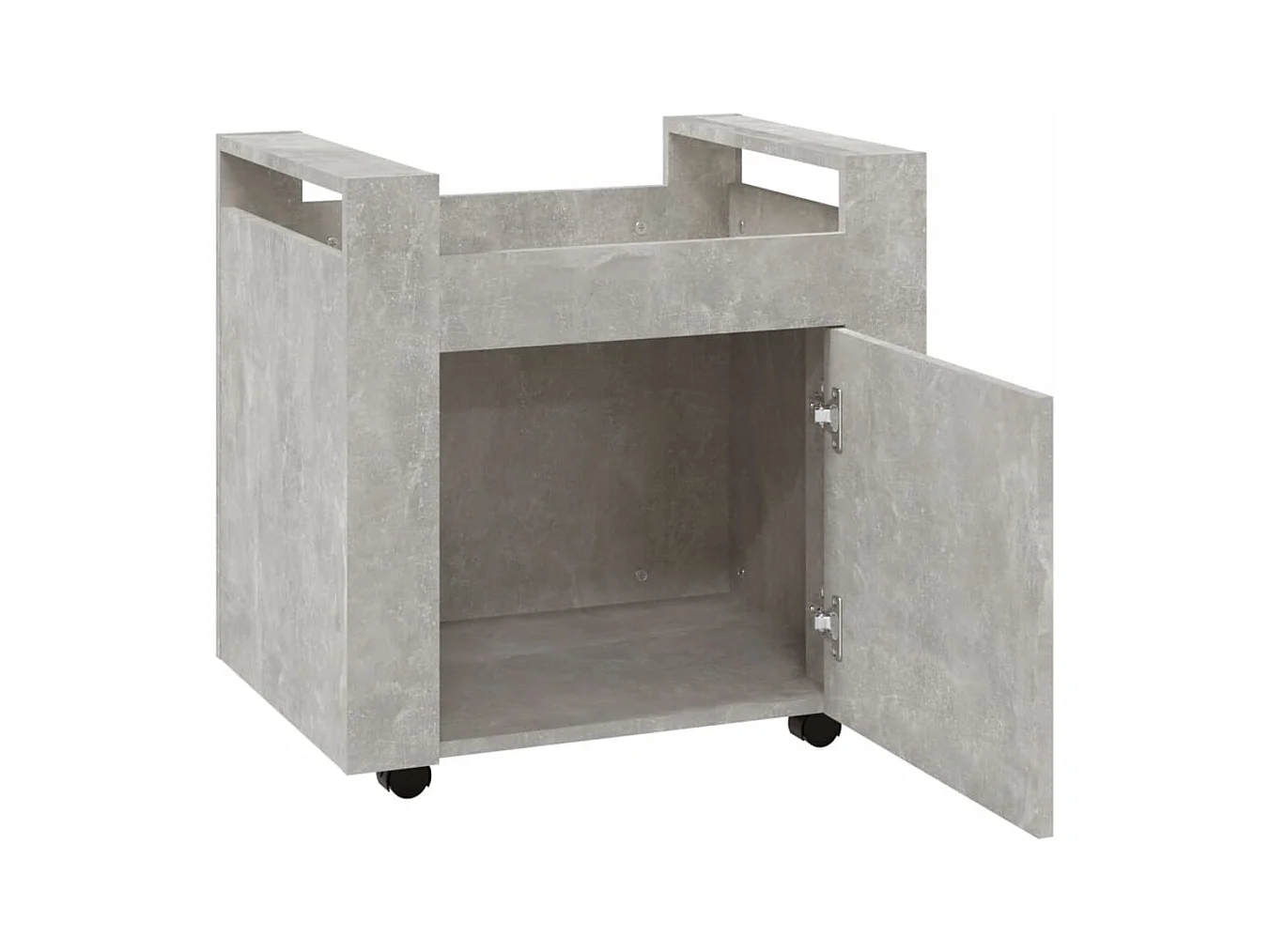 Carrito de escritorio contrachapada gris hormigón 60x45x60 cm