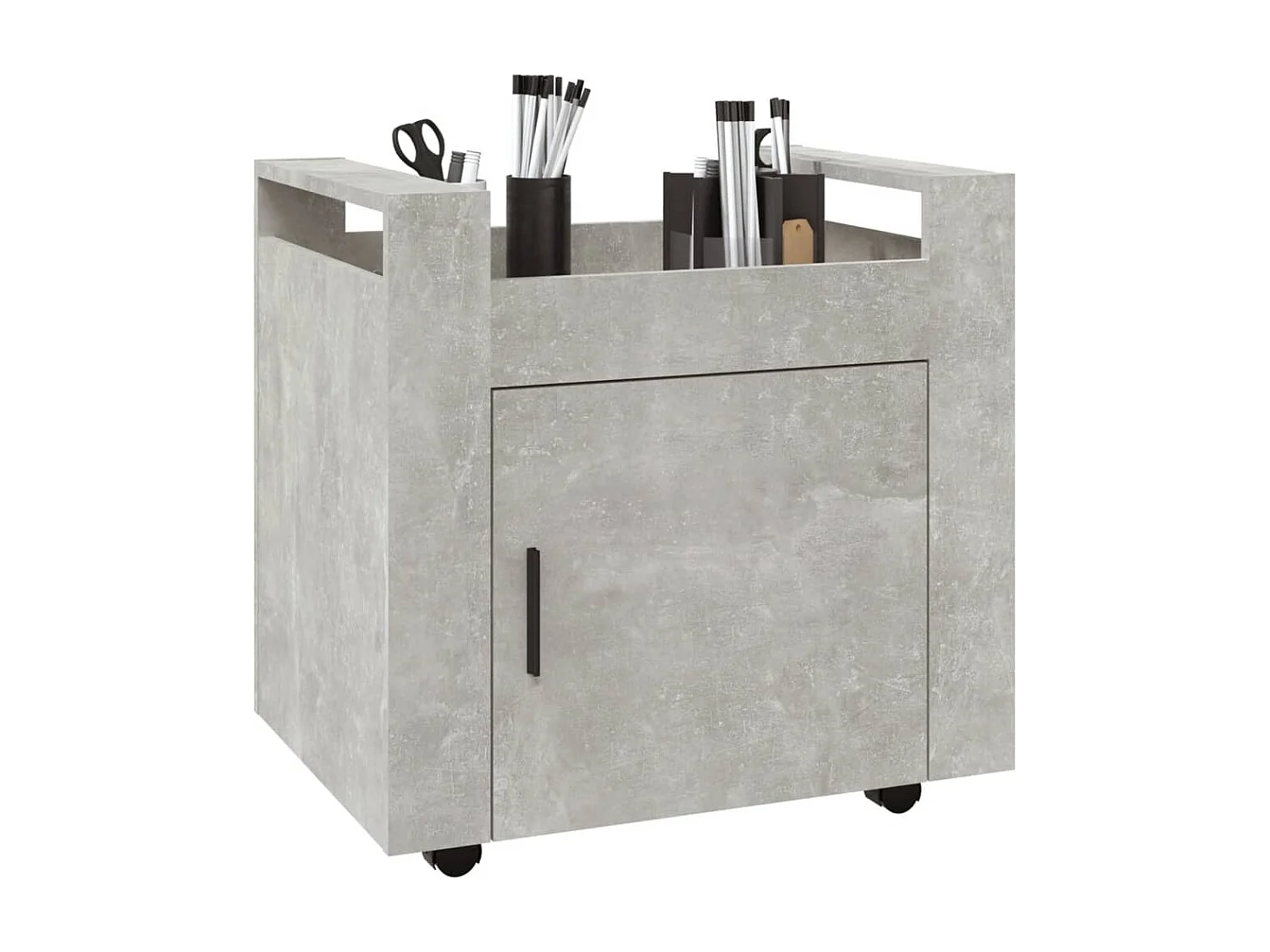 Chariot de bureau Gris béton 60x45x60 cm Bois d'ingénierie