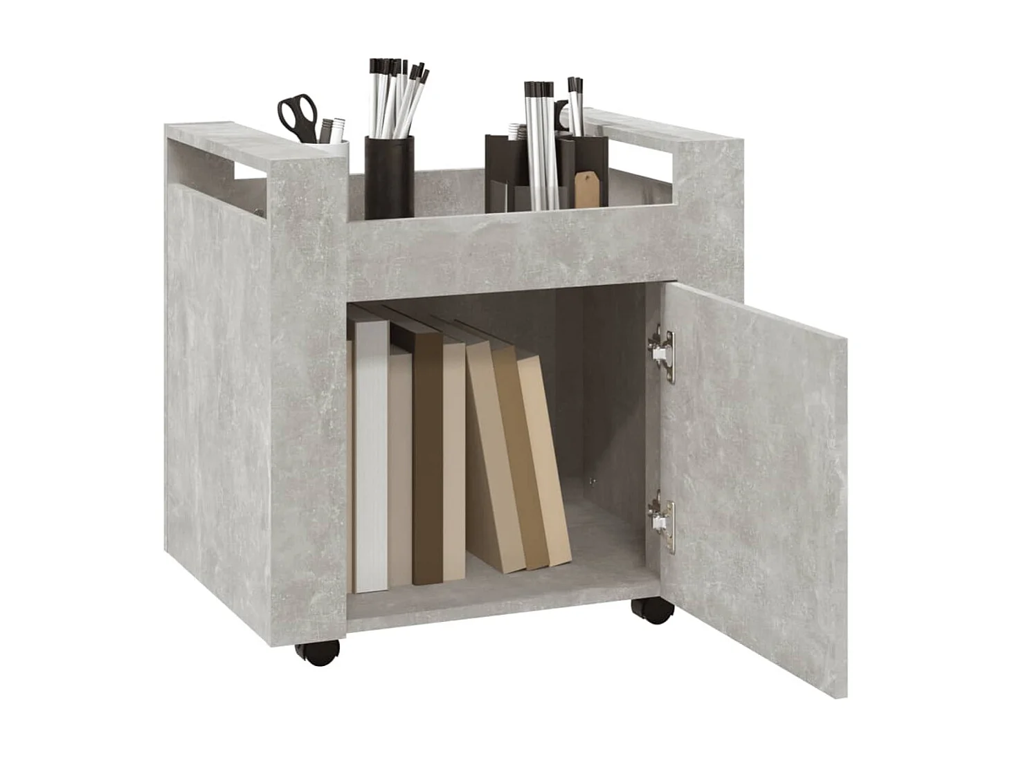 Chariot de bureau Gris béton 60x45x60 cm Bois d'ingénierie