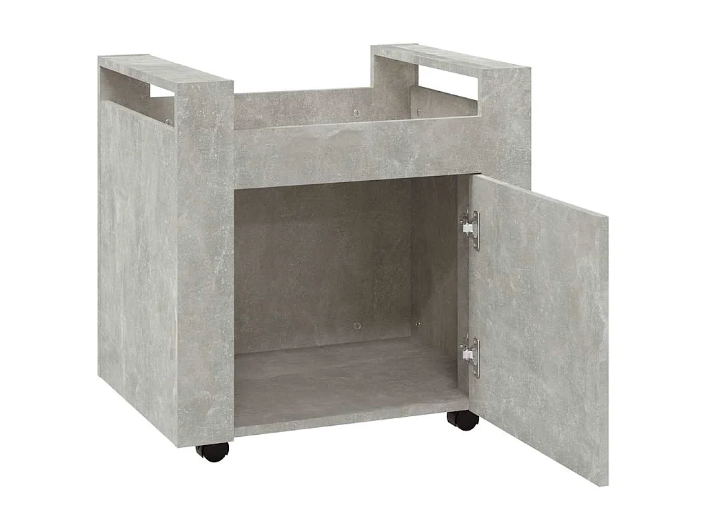 Chariot de bureau Gris béton 60x45x60 cm Bois d'ingénierie