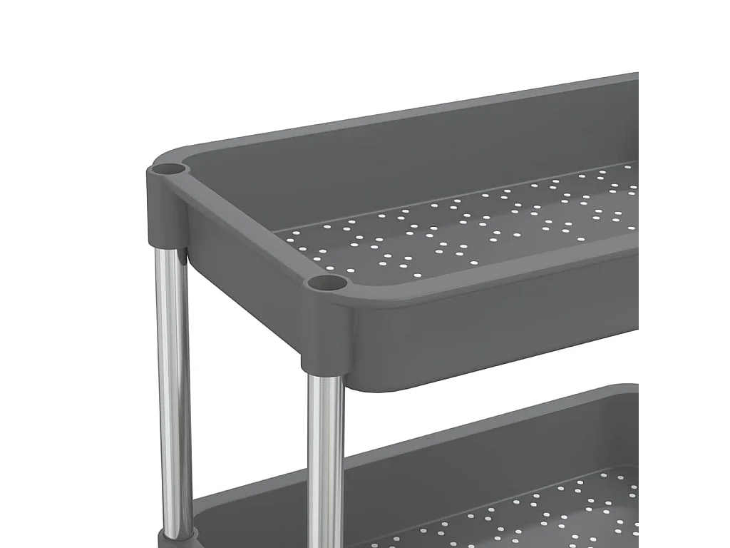 Chariot de cuisine 5 niveaux Gris 42x29x128 cm Fer et ABS
