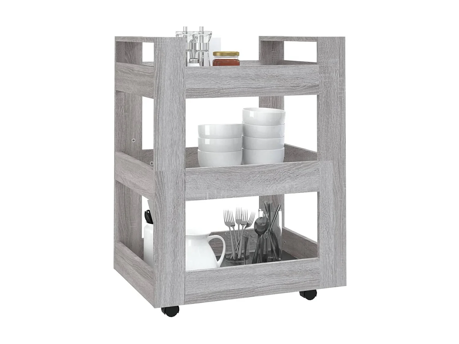 Küchenwagen Grau Sonoma 60x45x80 cm Holzwerkstoff