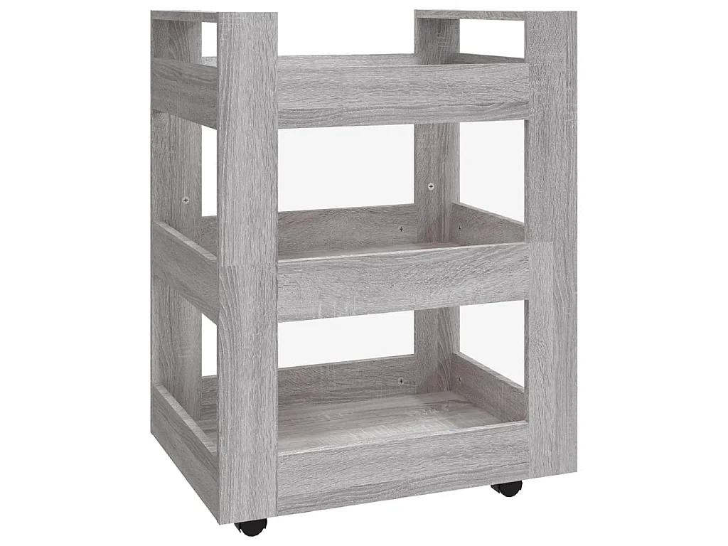 Chariot de cuisine Sonoma gris 60x45x80 cm Bois d'ingénierie