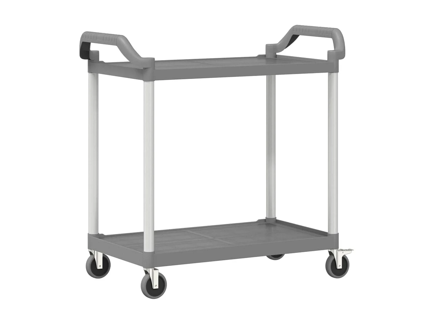 Carrinho c/ 2 prateleiras 99x50x97 cm alumínio cinzento