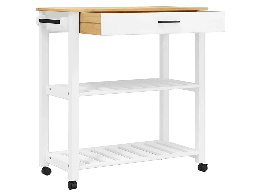 Keukentrolley MONZA 84x40x88,5 cm massief grenenhout