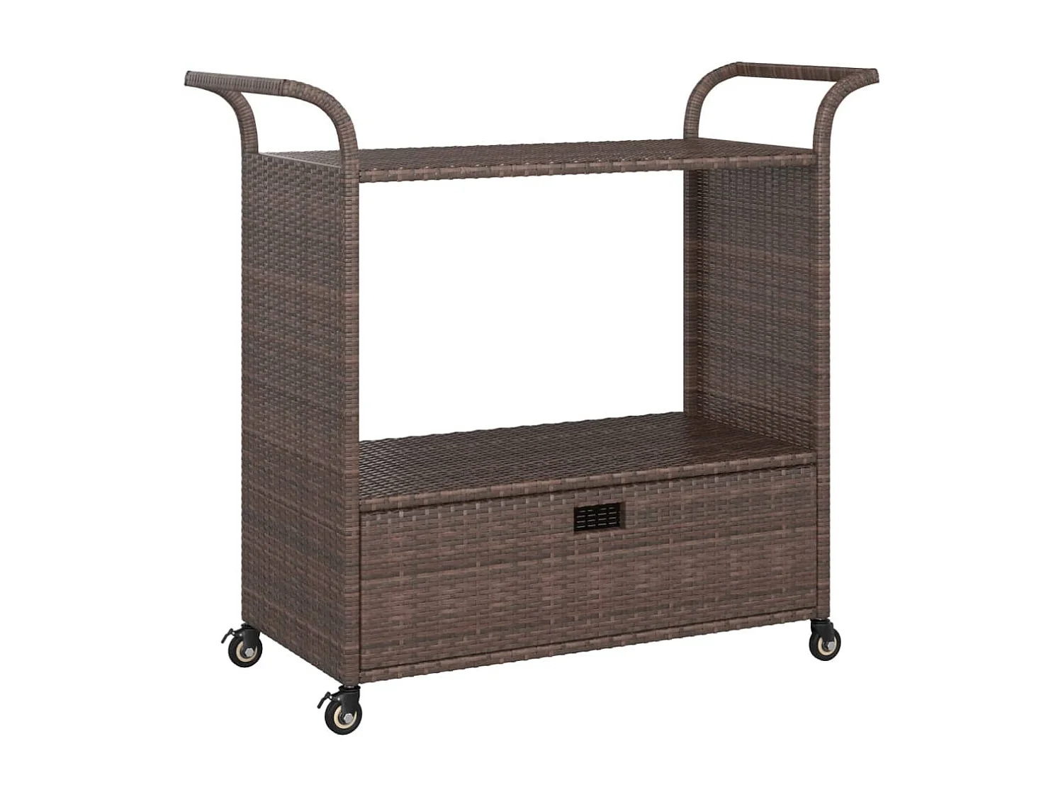Barwagen mit Schublade Braun 100x45x97 cm Poly Rattan
