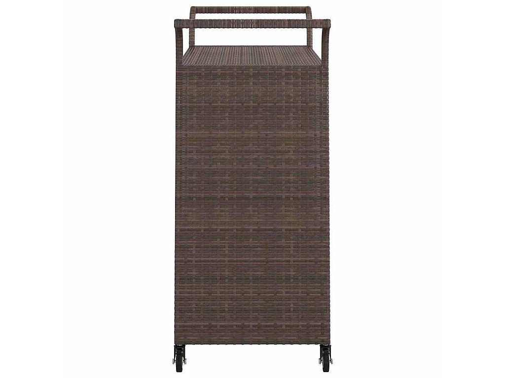 Serveerwagen met lade 100x45x97 cm poly rattan bruin