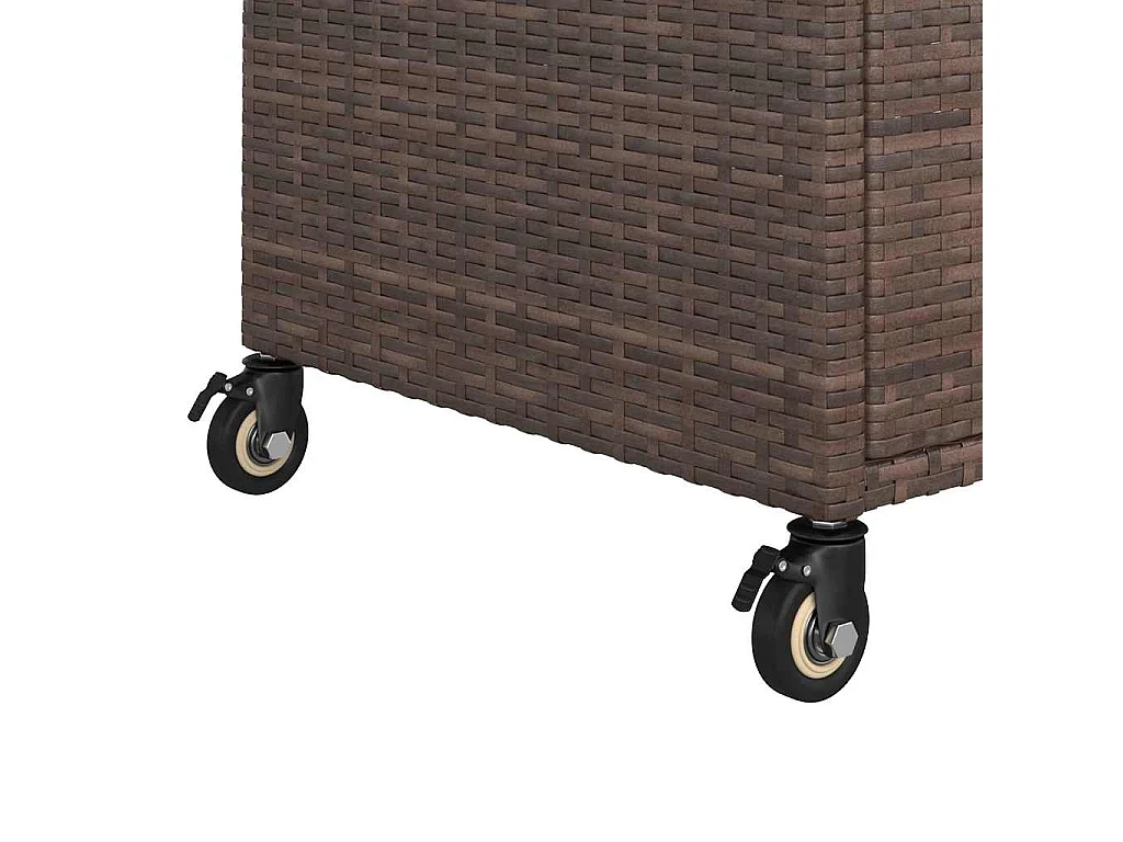 Serveerwagen met lade 100x45x97 cm poly rattan bruin