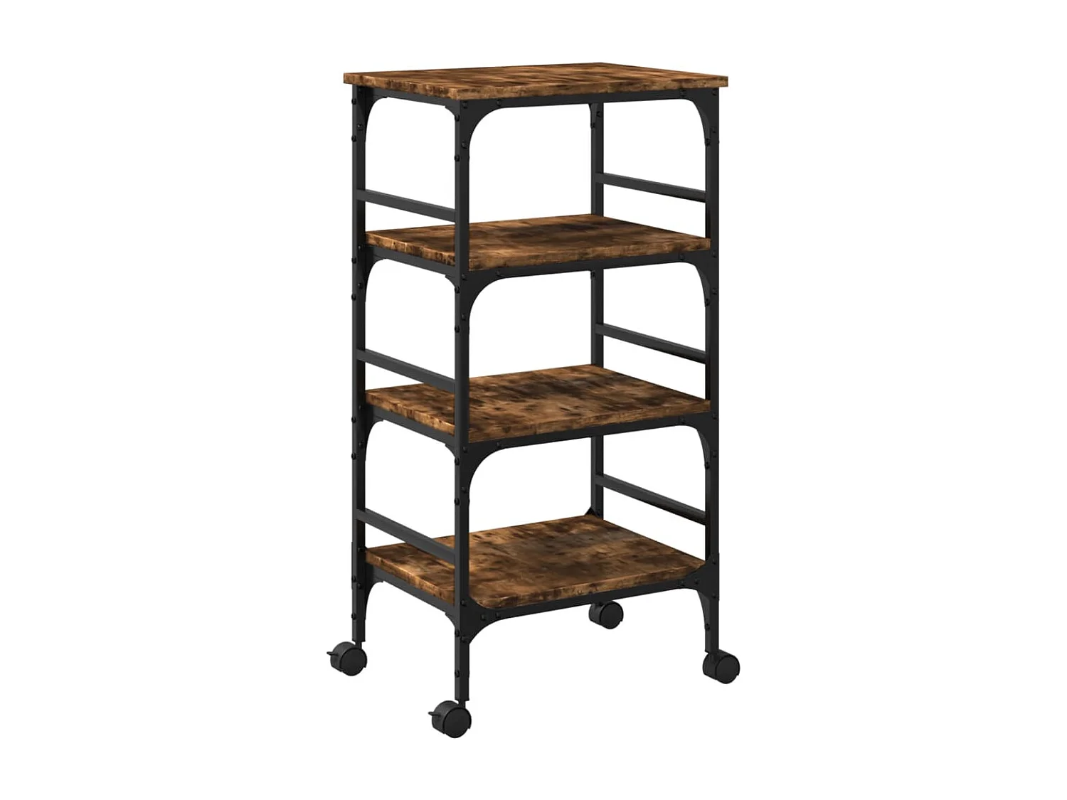 Carrito de cocina madera ingeniería roble ahumado 45x35x89,5 cm