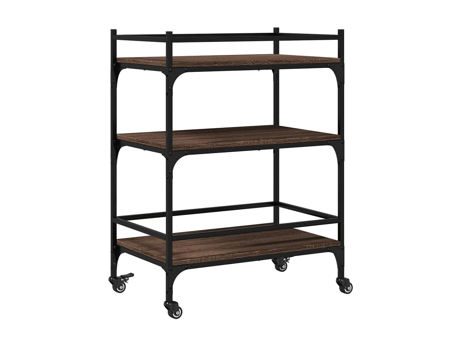 Küchenwagen Braun Eichen-Optik 65x40x86,5 cm Holzwerkstoff