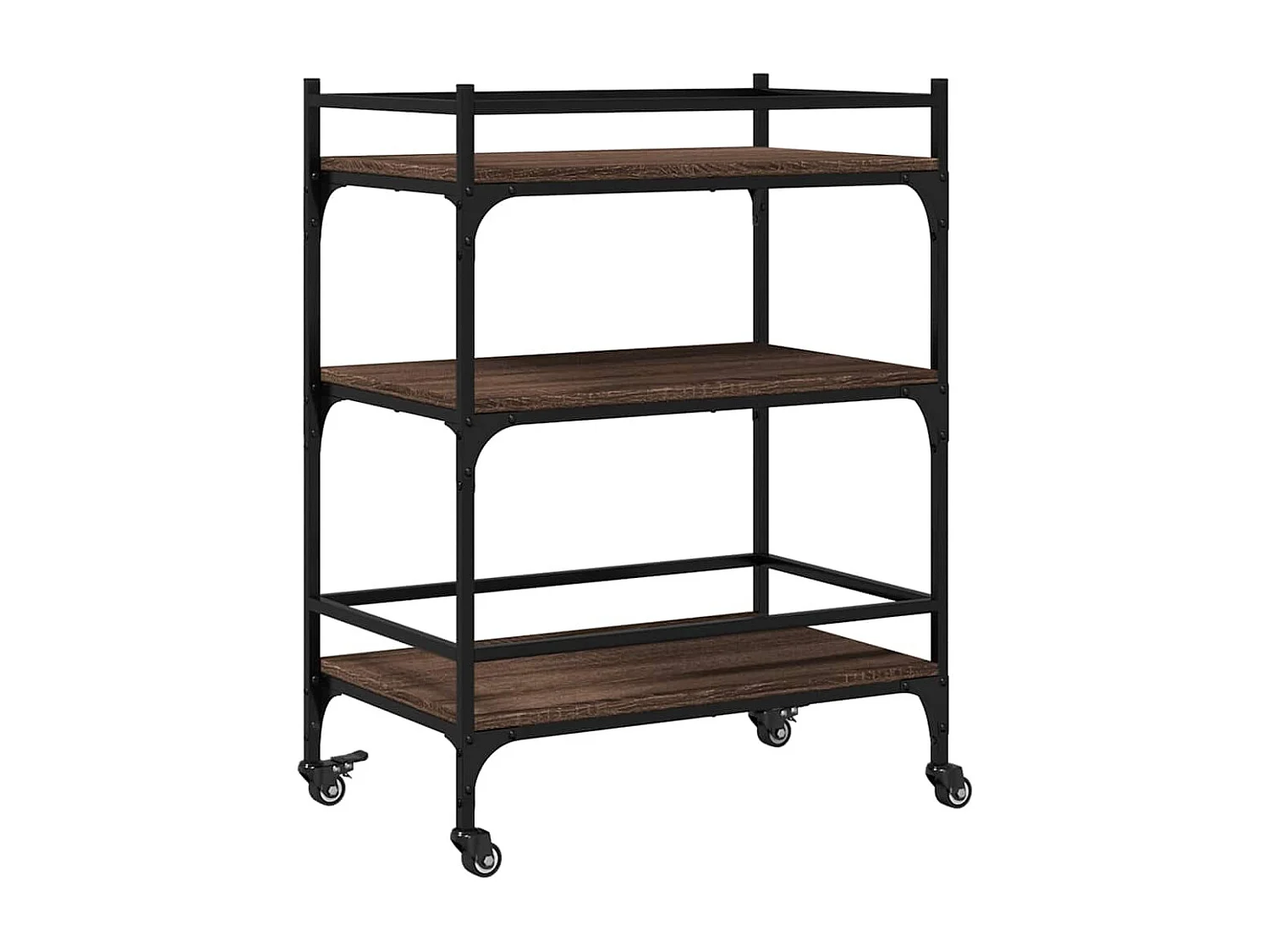 Chariot de cuisine chêne marron 65x40x86,5 cm bois d'ingénierie