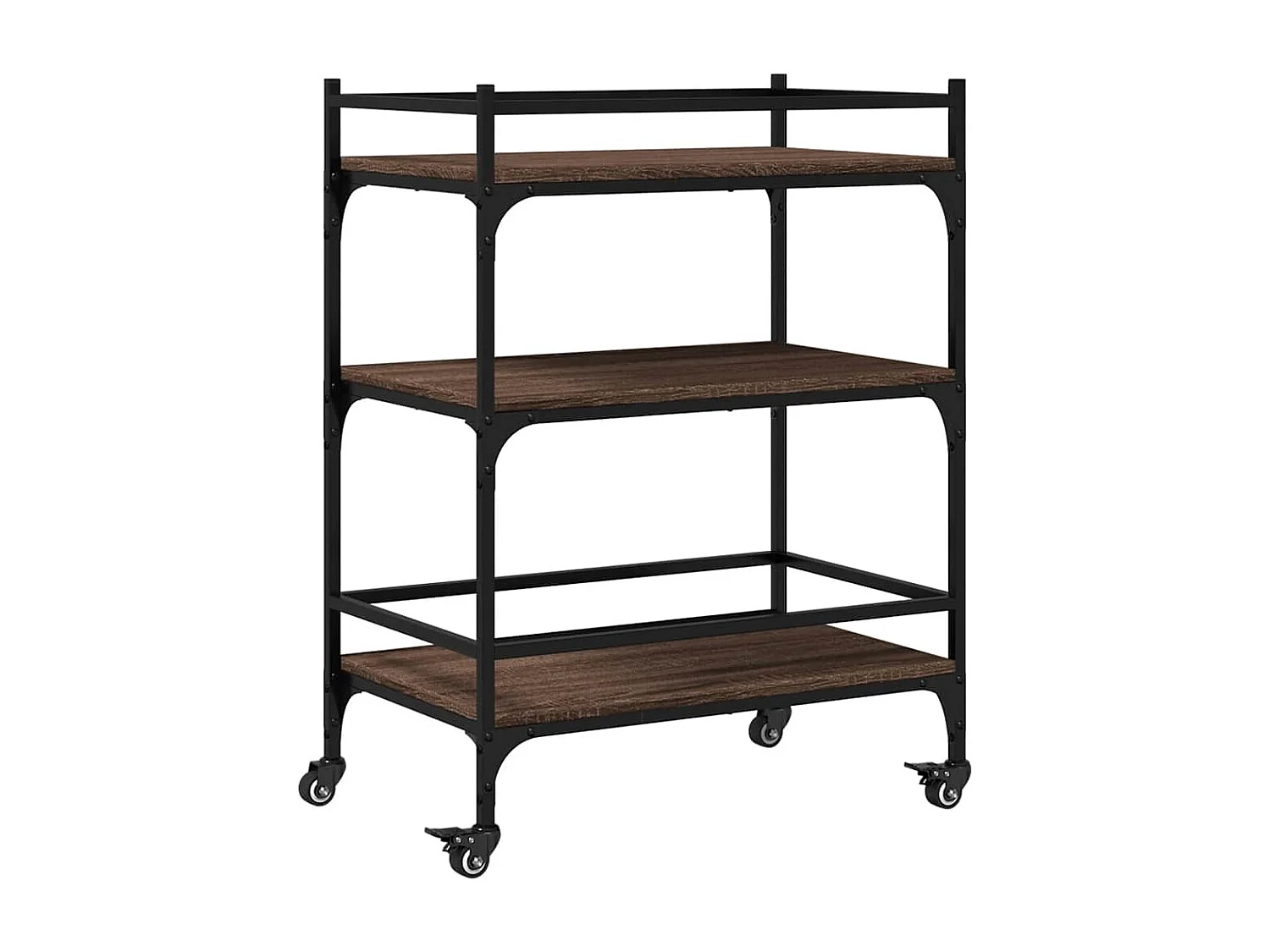 Küchenwagen Braun Eichen-Optik 65x40x86,5 cm Holzwerkstoff
