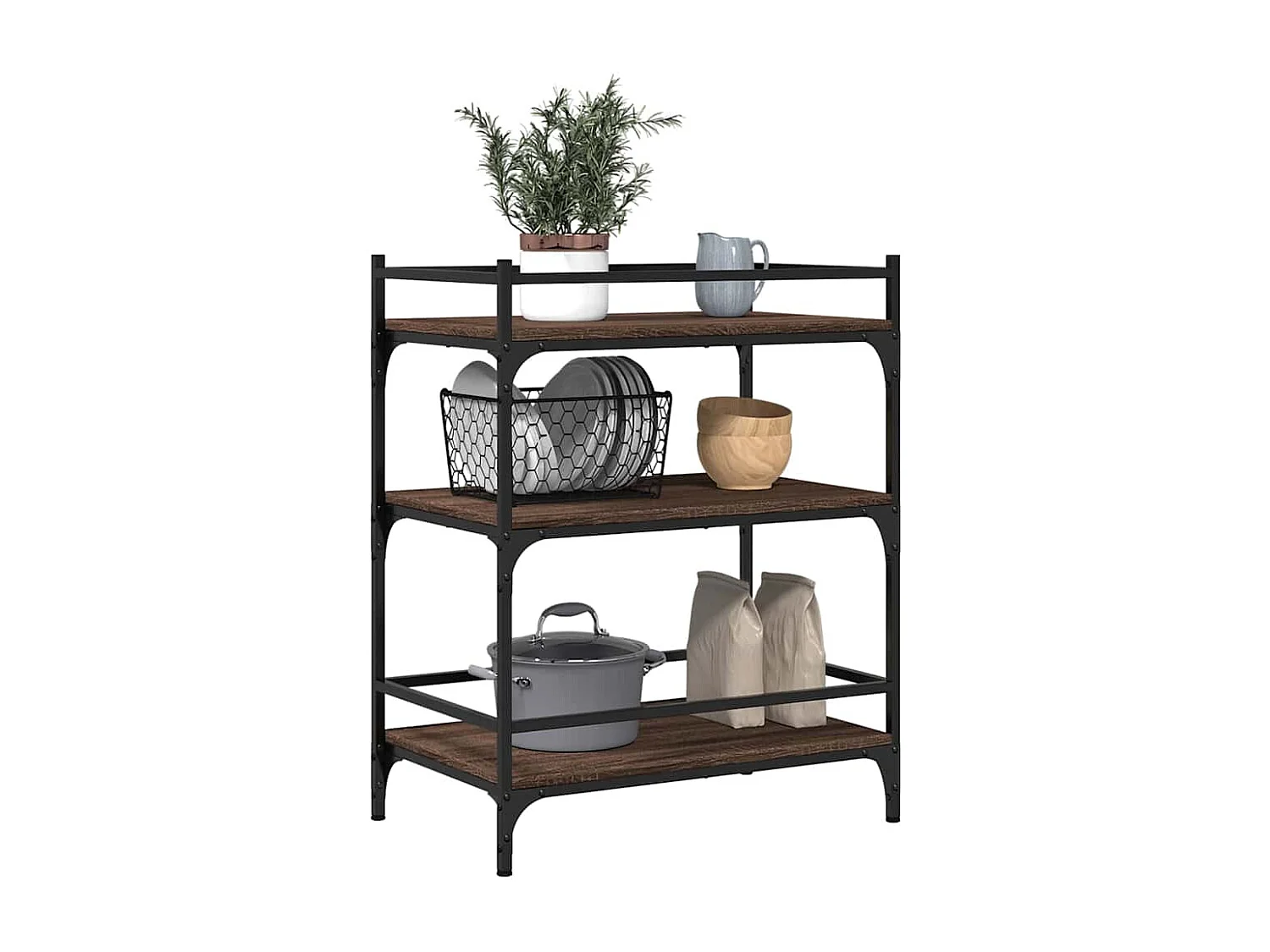 Küchenwagen Braun Eichen-Optik 65x40x86,5 cm Holzwerkstoff