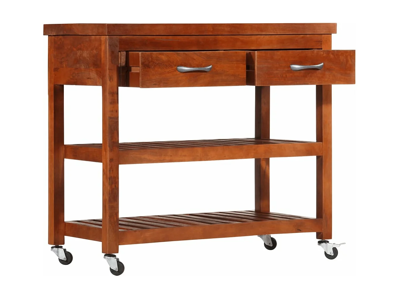 Servierwagen 100x48x89 cm Massivholz Akazie