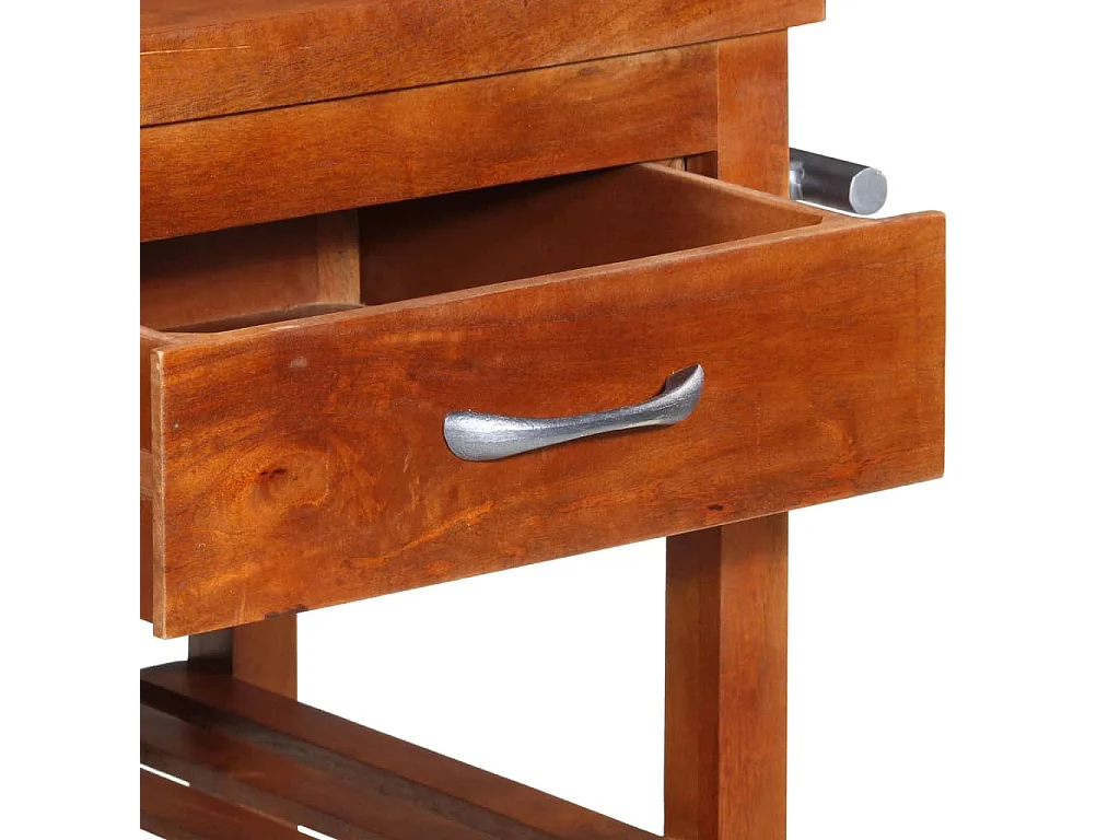 Chariot de cuisine 100x48x89 cm Bois d'acacia massif