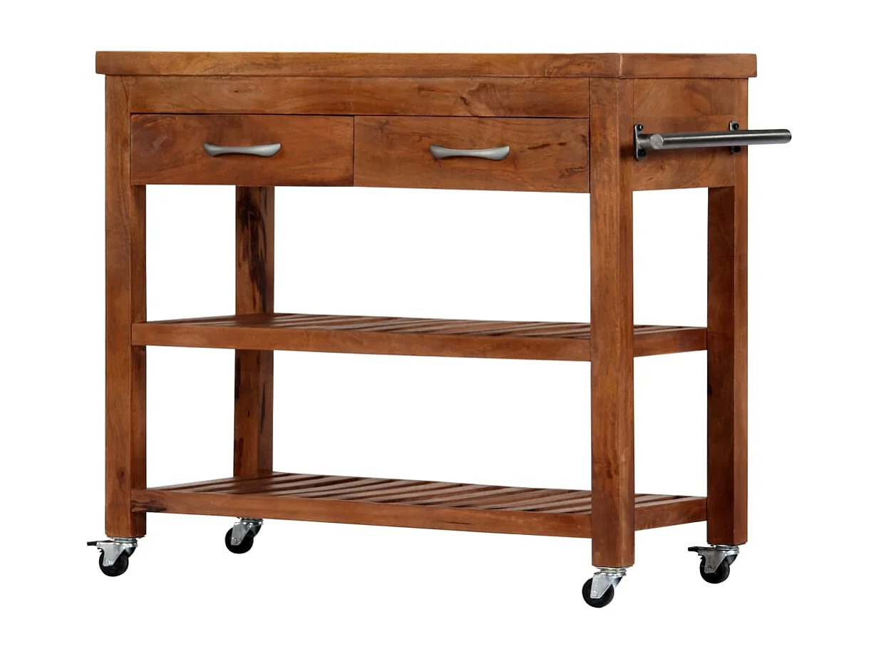 Chariot de cuisine 100x48x89 cm Bois d'acacia massif