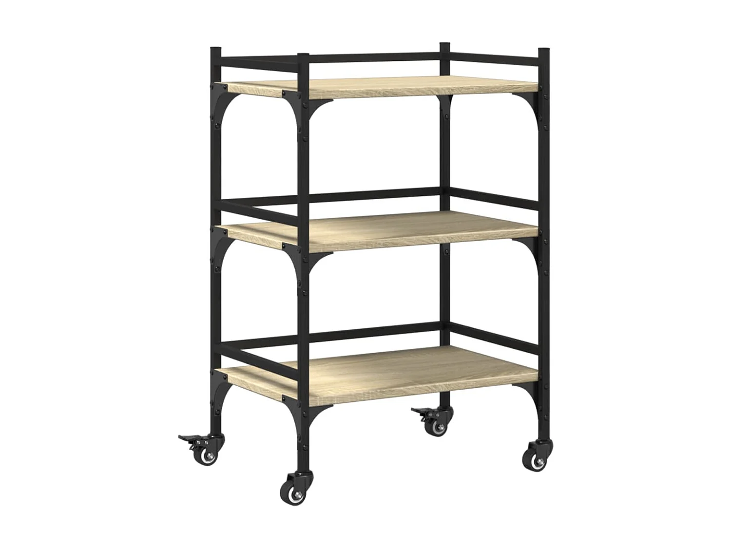 Chariot de cuisine chêne sonoma 50x35x75,5 cm bois d'ingénierie