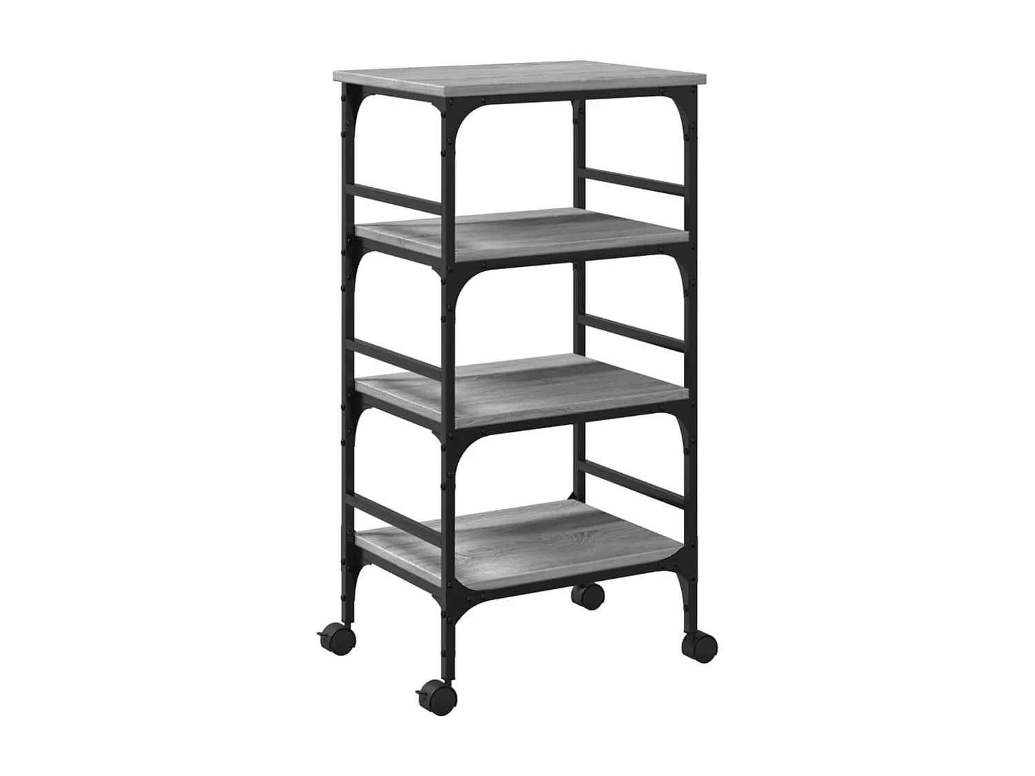 Chariot de cuisine sonoma gris 45x35x89,5 cm bois d'ingénierie