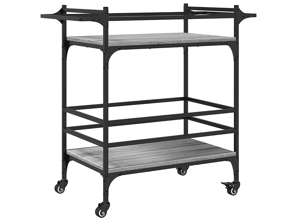 Carrello da Cucina Grigio Sonoma 82x40x78,5cm Legno Multistrato